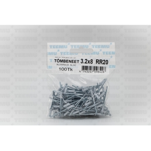 tombeneet 32x 8 alumiinium teras rr20 ral9003 pakend 100tk