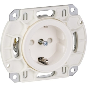 Robust - single socket-outlet - screwless - white