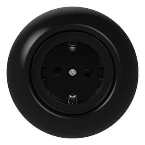 Renova - ühe pistikupesa - 2P + E - 16 A - 250 V - must BP