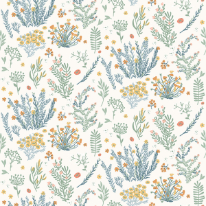 Non-woven children's wallpaper with plants, flowers A90610, My Kingdom, Ugépa