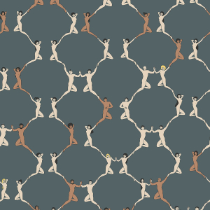 Unusual, dark turquoise non-woven wallpaper 6500-3, Batabasta, ICH Wallcoverings
