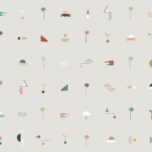 Gray non-woven wallpaper with palm trees, panthers 6510-2, 106x300cm, Batabasta, ICH Wallcoverings