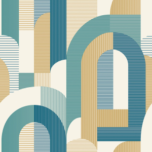 Turquoise wallpaper, Art Deco style MN3612, Maison, Grandeco