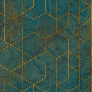 Green, geometric marble non-woven wallpaper WL2501, Wanderlust, Grandeco
