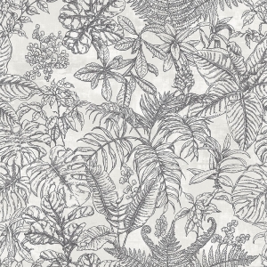 Luxury non-woven wallpaper Leaves EE22547, Allover Leaf, Essentials, Decoprint