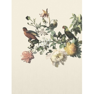 Non-woven mural wallpaper Flowers, Parrots 307401, 210 x 280 cm, Museum, Eijffinger