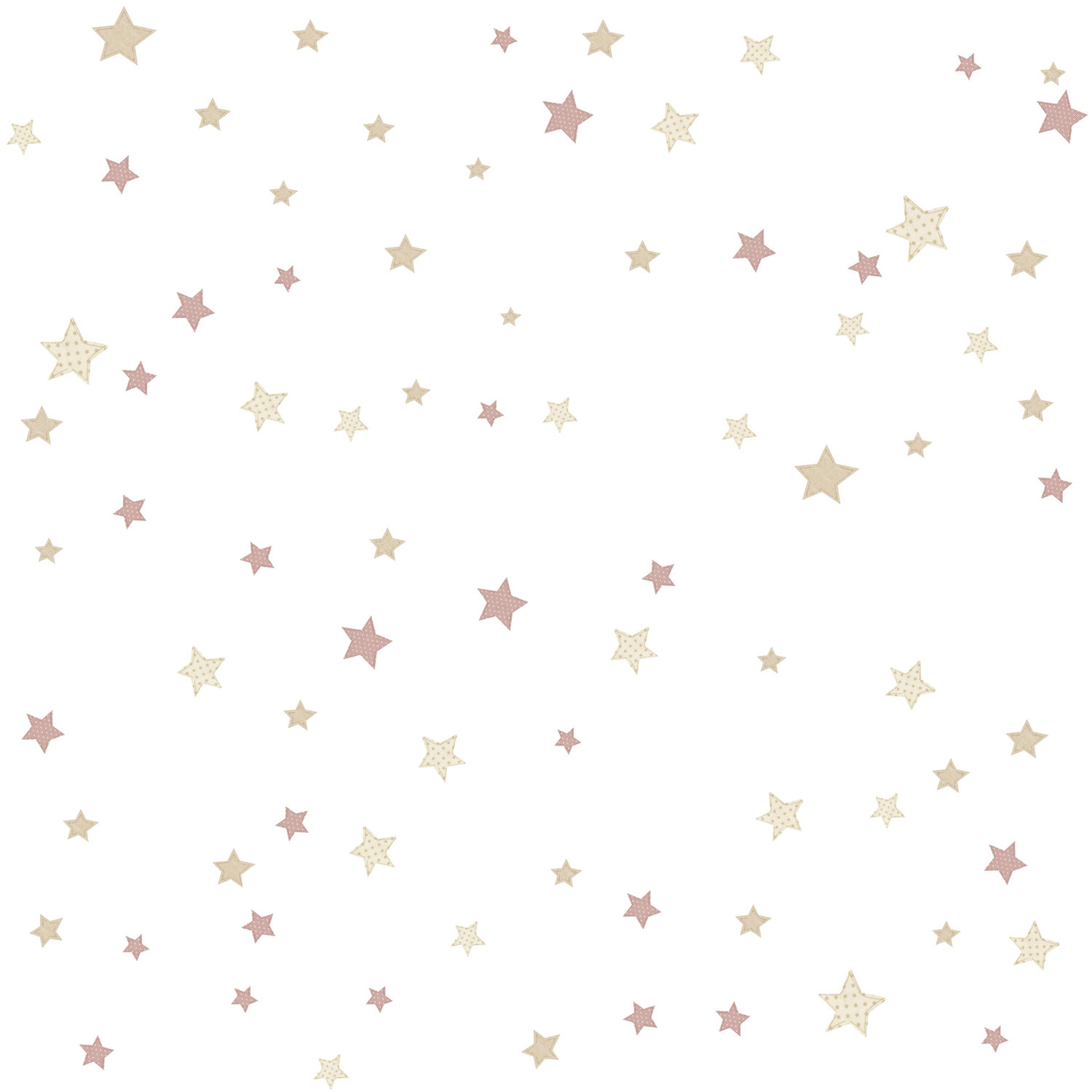 Children's wallpaper with pink and beige stars, 14828, Happy, Parato