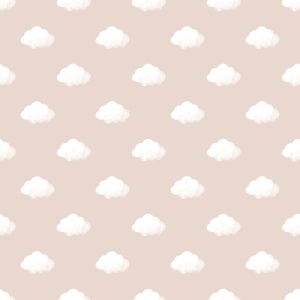 Children's pink wallpaper with clouds, 14834, Happy, Parato