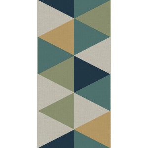 Geometric non-woven wallpaper border, blue-green, B39095, Arché, Cristiana Masi by Parato