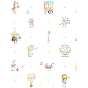 Children's wallpaper with animals, 971-3, Mika, ICH Wallcoverings