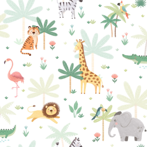 Children's wallpaper with jungle animals, 974-3, Mika, ICH Wallcoverings