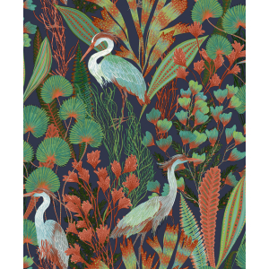 Wallpaper with herons and leaves, A63202 Ciara, Grandeco