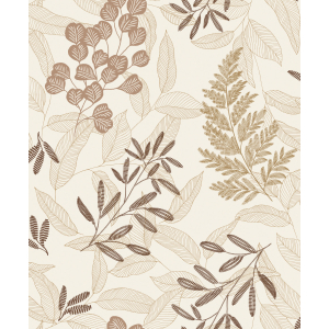Beige wallpaper with twigs, leaves, A63902, Ciara, Grandeco