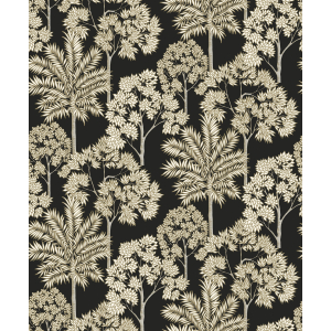 Black non-woven wallpaper, trees, A71302, Arcadia, Grandeco
