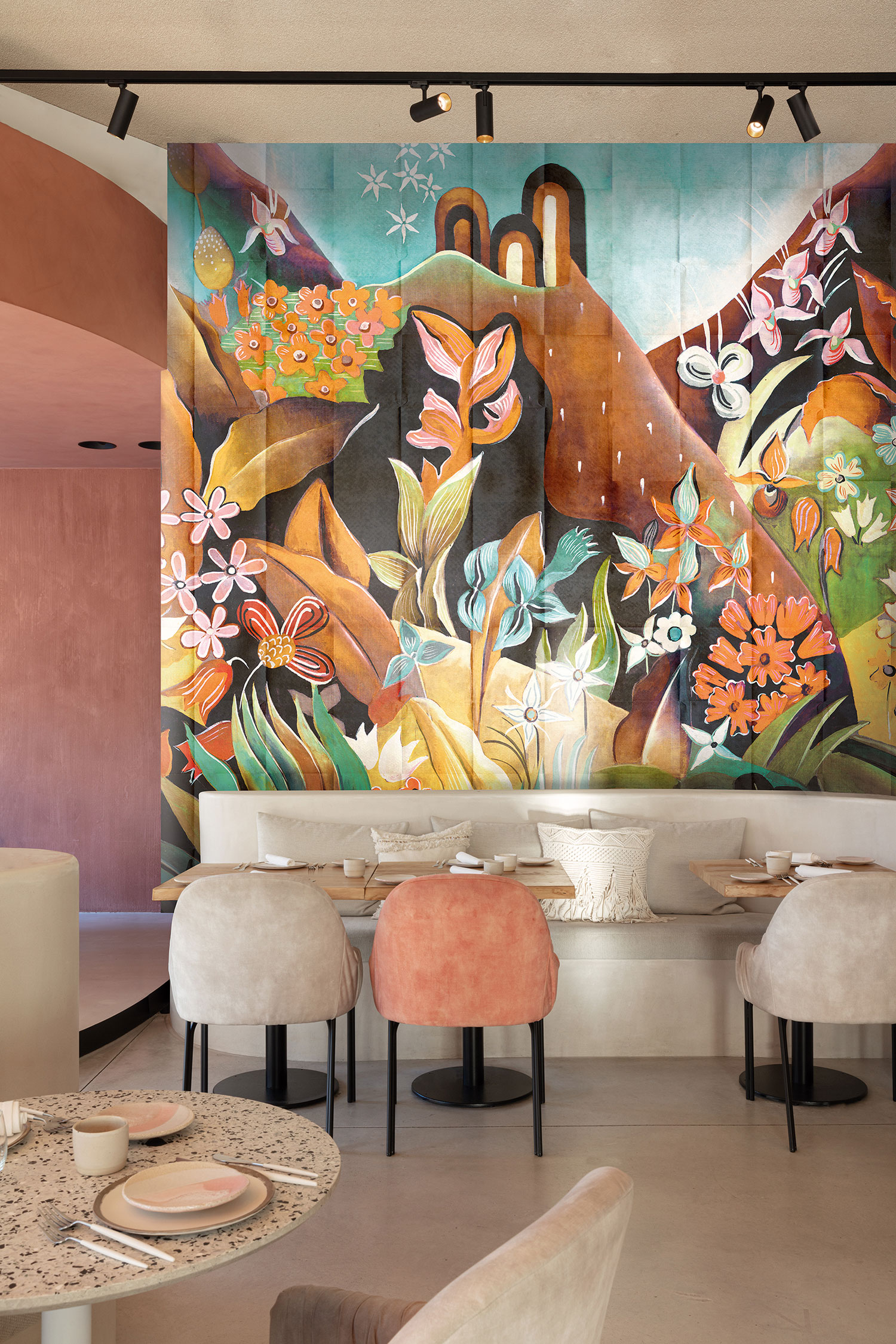 Wall mural, Flowers, leaves, DG3ELS1012, Wall Designs III, Khroma by Masureel - Image 3