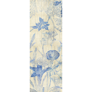 Blue wall mural, Flowers, leaves, DG3LEI1031, Wall Designs III, Khroma by Masureel