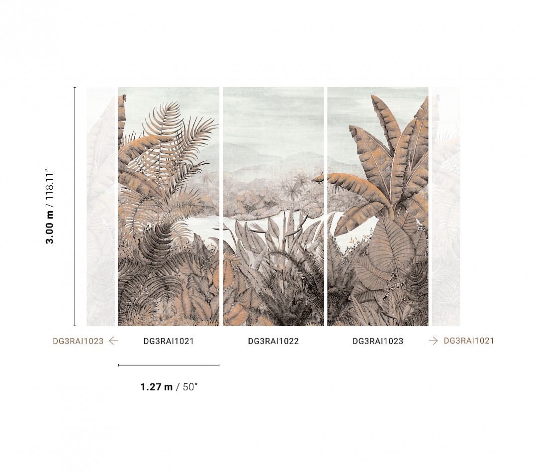 Wall mural, Tropical forest, palm trees, DG3RAI1021, Wall Designs III, Khroma by Masureel - Image 2