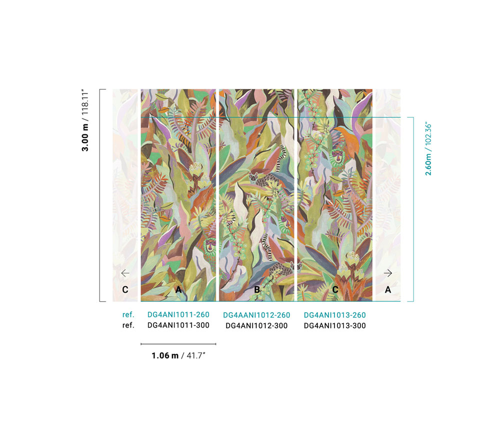 Fliistapeet, Jungle, DG4ANI1012-260, Wall Designs IV, Khroma by Masureel - Image 2
