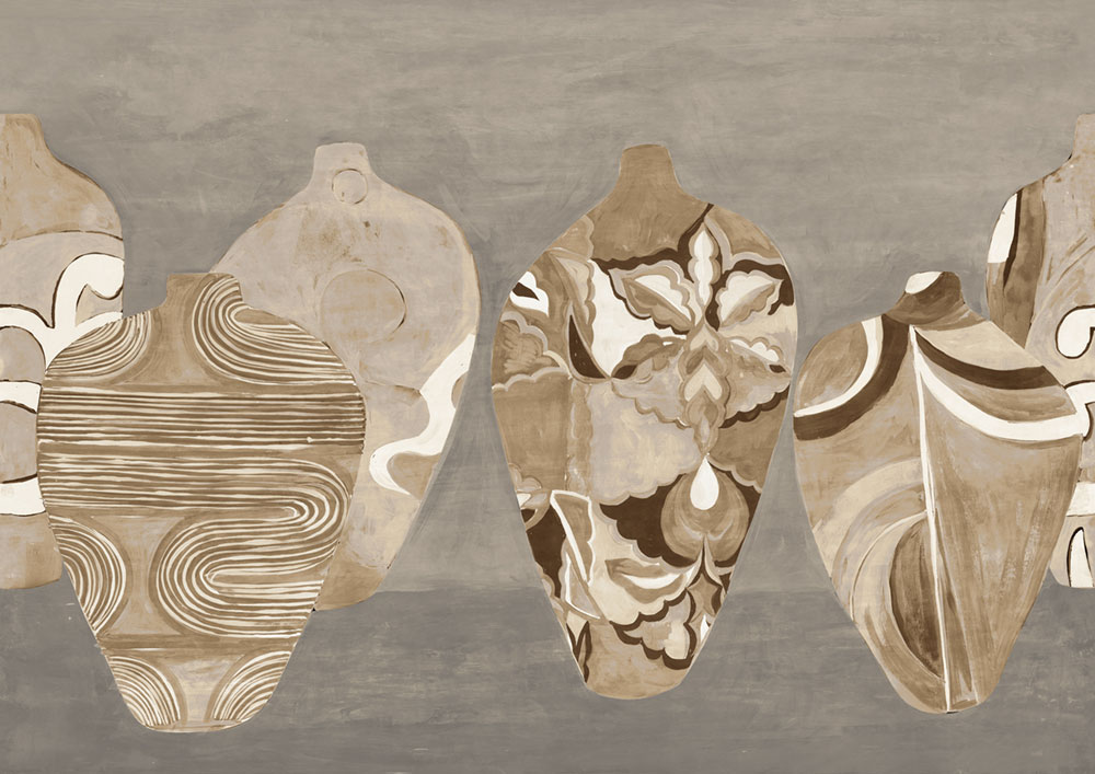 Fliistapeet with vases, DG4HIV1032-300, Terra, Wall Designs IV, Khroma by Masureel - Image 3