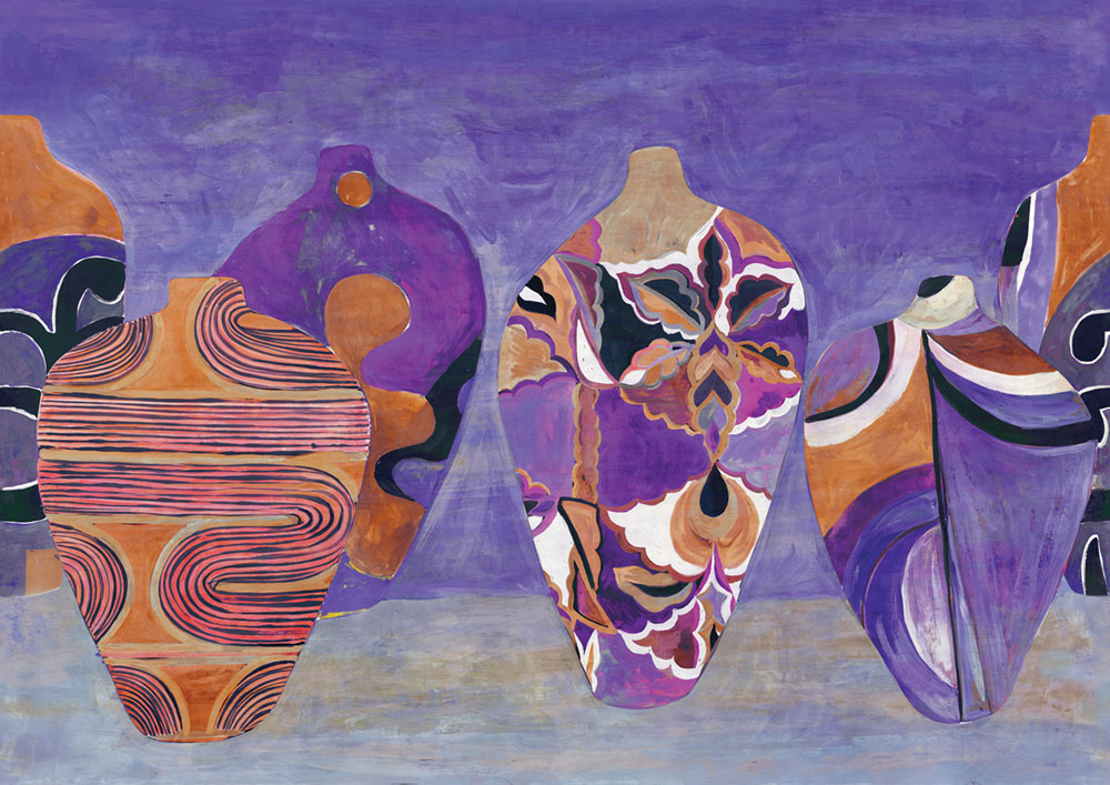 Fliistapeet with vases, DG4HIV1043-300, Terra, Wall Designs IV, Khroma by Masureel - Image 3