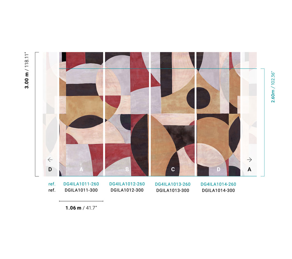 Geomeetriline fliistapeet, DG4ILA1012-260, Wall Designs IV, Khroma by Masureel - Image 2