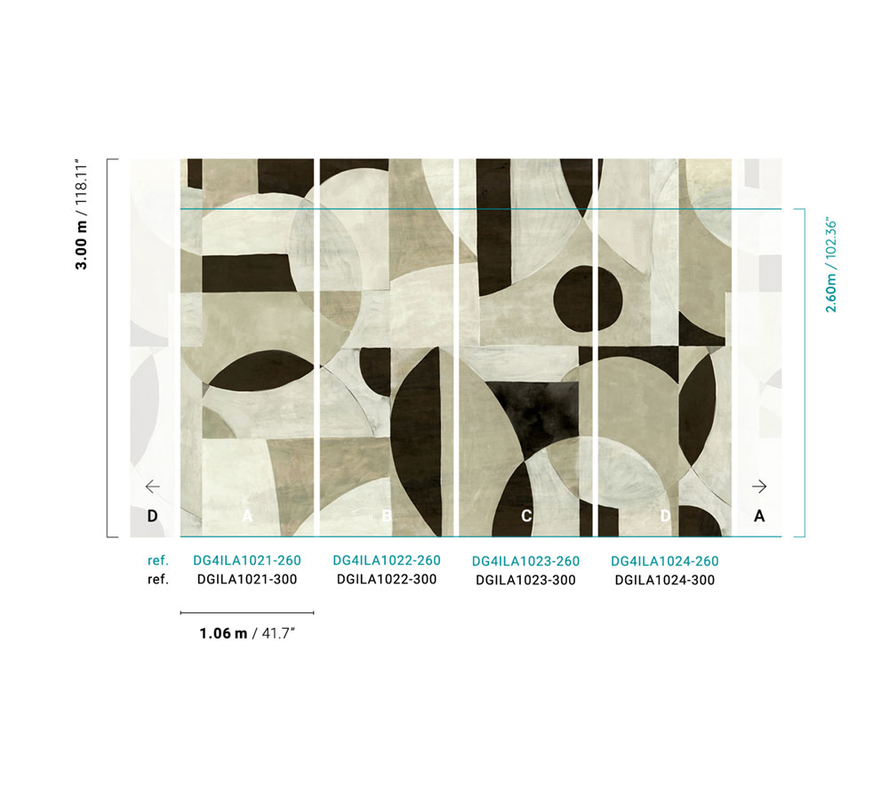 Geomeetriline fliistapeet, DG4ILA1023-260, Wall Designs IV, Khroma by Masureel - Image 2