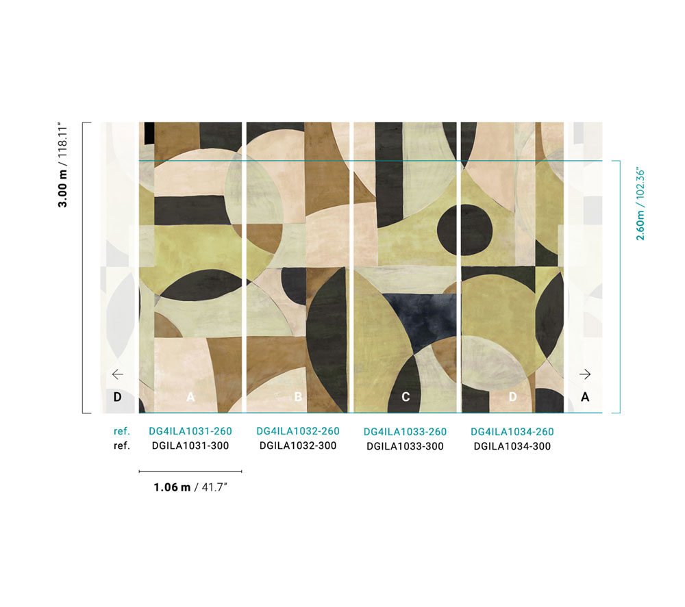 Geomeetriline fliistapeet, DG4ILA1031-260, Wall Designs IV, Khroma by Masureel - Image 2
