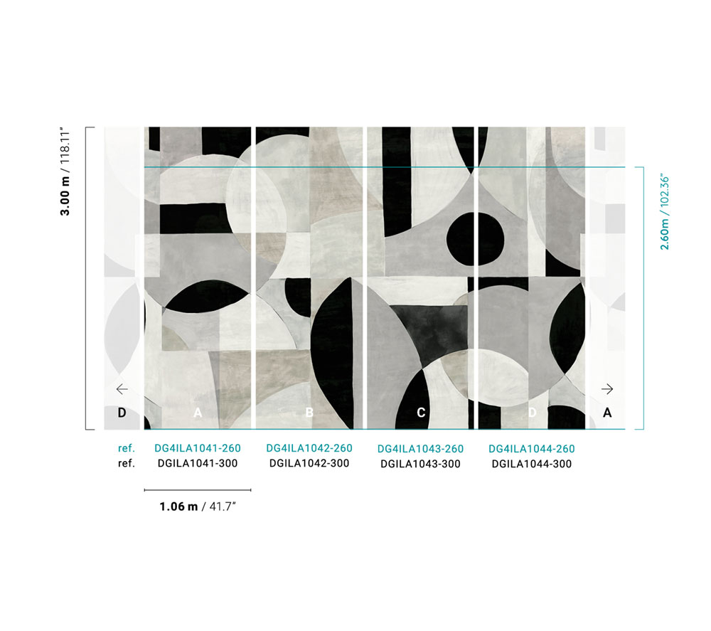 Geomeetriline fliistapeet, DG4ILA1041-260, Wall Designs IV, Khroma by Masureel - Image 2