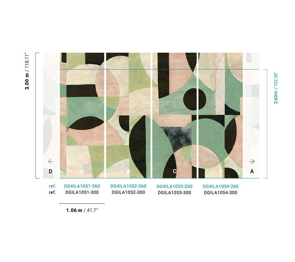 Geomeetriline fliistapeet, DG4ILA1052-260, Wall Designs IV, Khroma by Masureel - Image 2