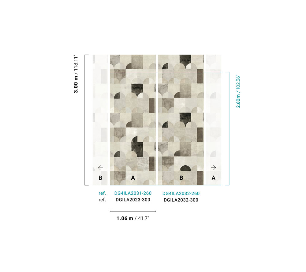 Geomeetriline fliistapeet, DG4ILA2031-260, Wall Designs IV, Khroma by Masureel - Image 2