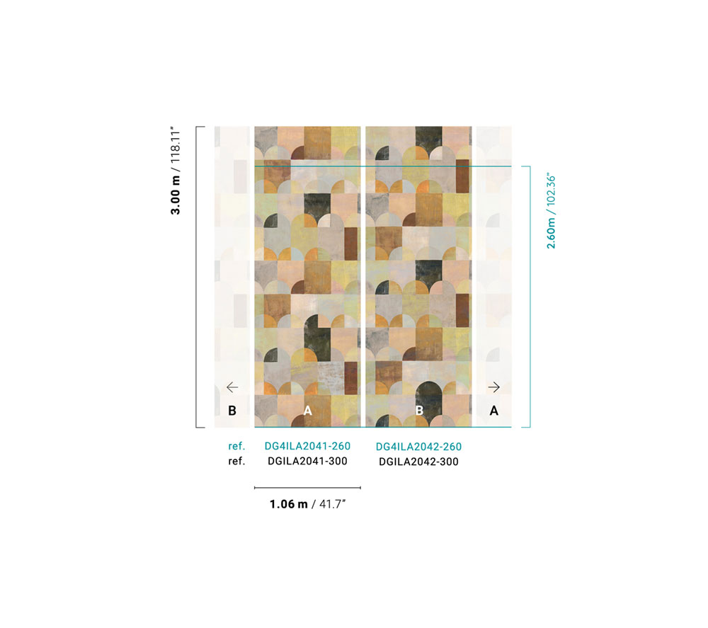Geomeetriline fliistapeet, DG4ILA2041-260, Wall Designs IV, Khroma by Masureel - Image 2
