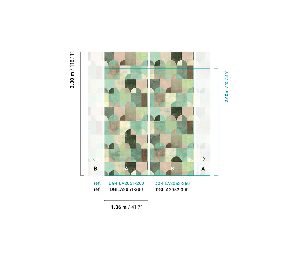 Geomeetriline fliistapeet, DG4ILA2052-260, Wall Designs IV, Khroma by Masureel - Image 2