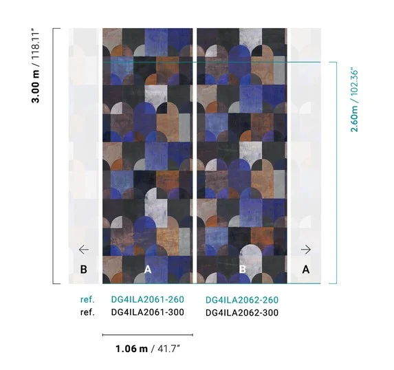 Geomeetriline fliistapeet, DG4ILA2062-300, Wall Designs IV, Khroma by Masureel - Image 2