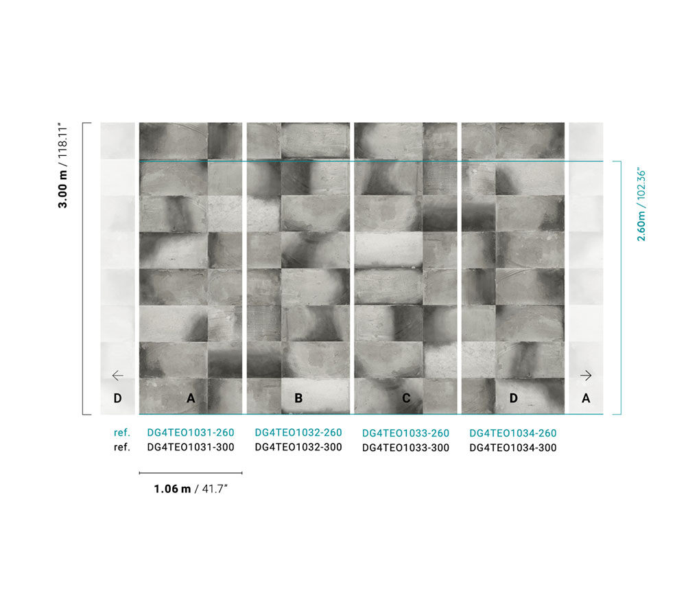 Fliistapeet, imitation tiles, DG4TEO1034-260, Wall Designs IV, Khroma by Masureel - Image 2