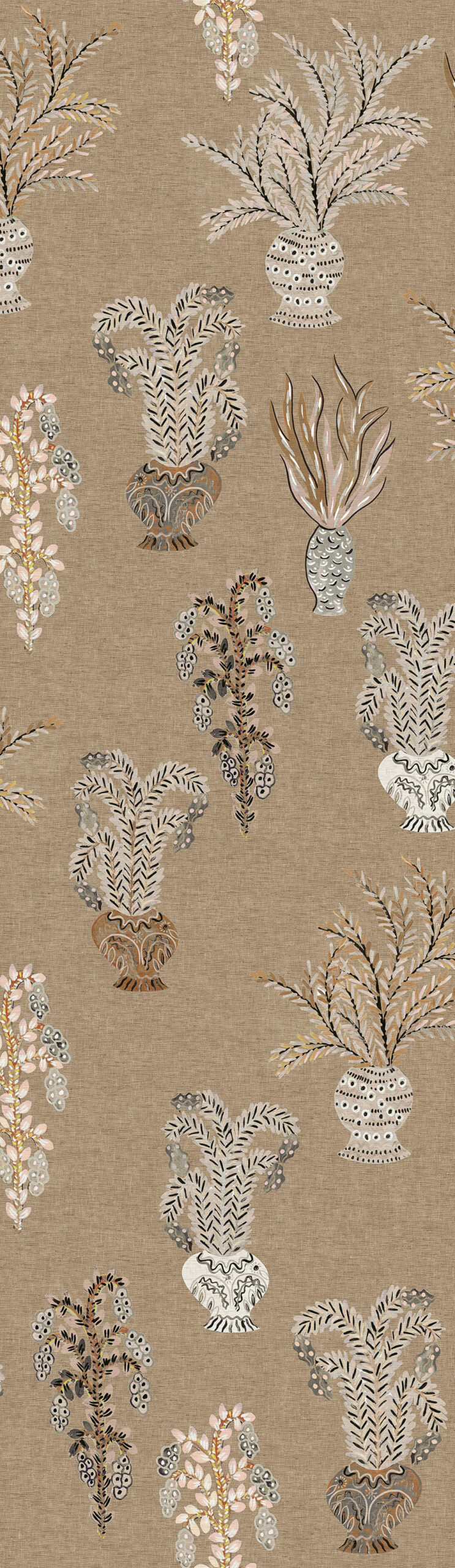 Fliistapeet, brown-beige, flowers, DGJOY1011-260, Joy, Masureel