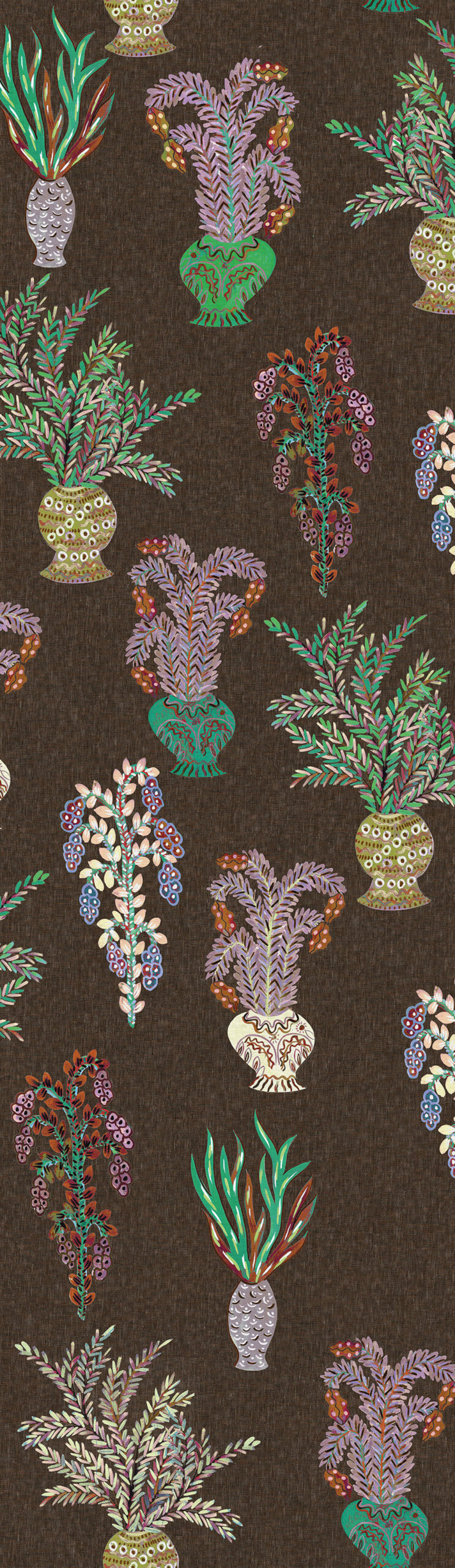 Fliistapeet, brown, flowers, DGJOY1032-260, Joy, Masureel