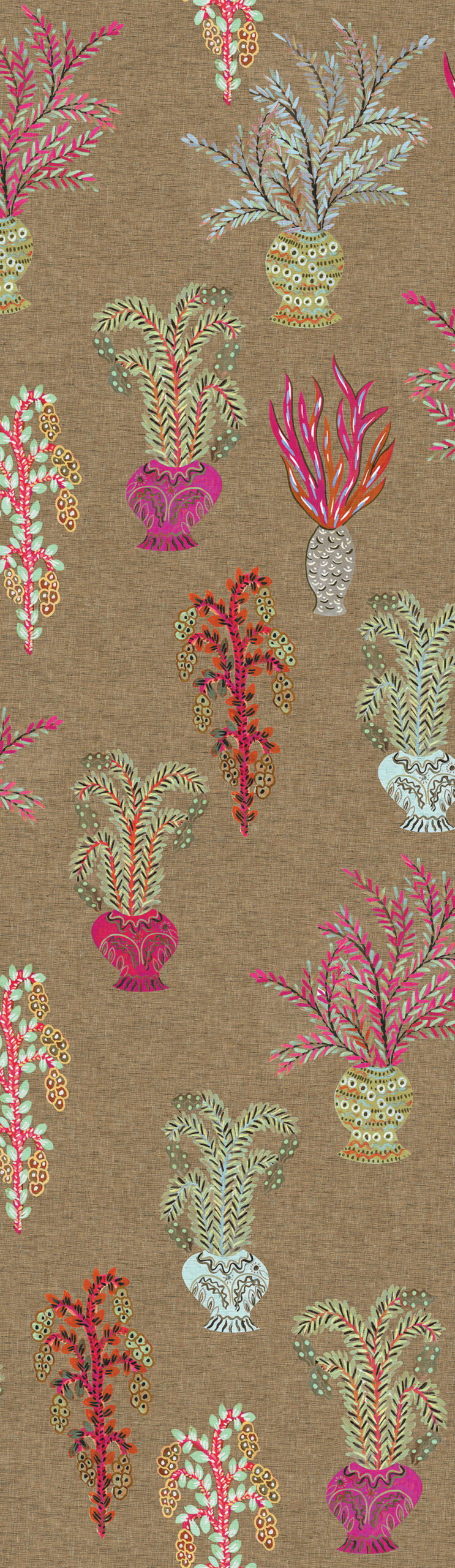 Fliistapeet, brown, flowers, DGJOY1041-260, Joy, Masureel