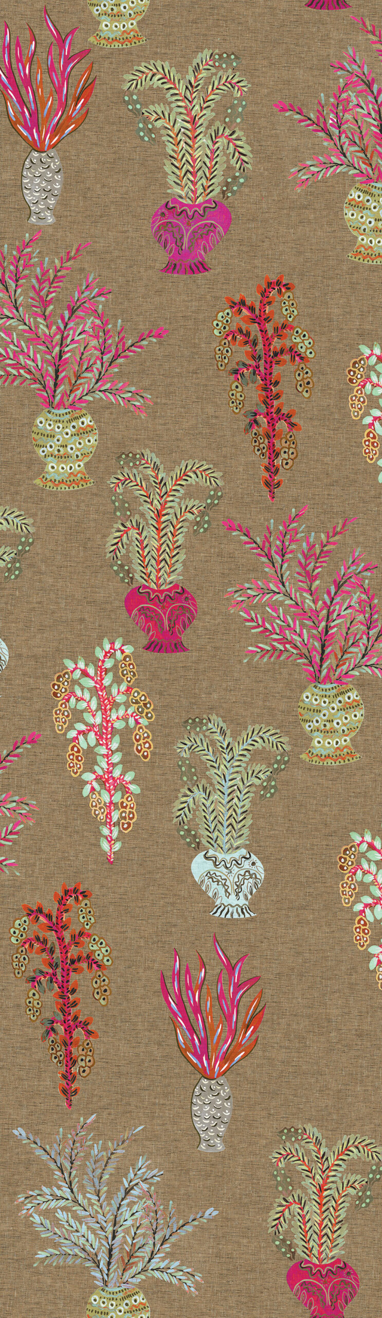 Fliistapeet, brown, flowers, DGJOY1042-260, Joy, Masureel