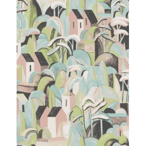 Non-woven wallpaper, landscape with houses, ILA001, Aquila, Khroma by Masureel