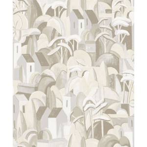 Non-woven wallpaper, landscape with houses, ILA002, Aquila, Khroma by Masureel