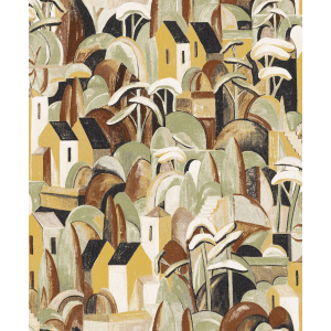 Non-woven wallpaper, landscape with houses, ILA003, Aquila, Khroma by Masureel