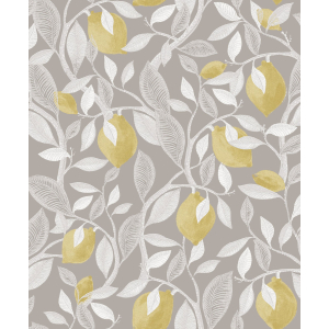 Gray wallpaper with a lemon tree, ILA103, Aquila, Khroma by Masureel