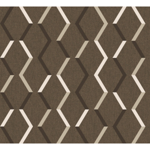 Geometric non-woven wallpaper, brown, JOY001, Joy, Masureel