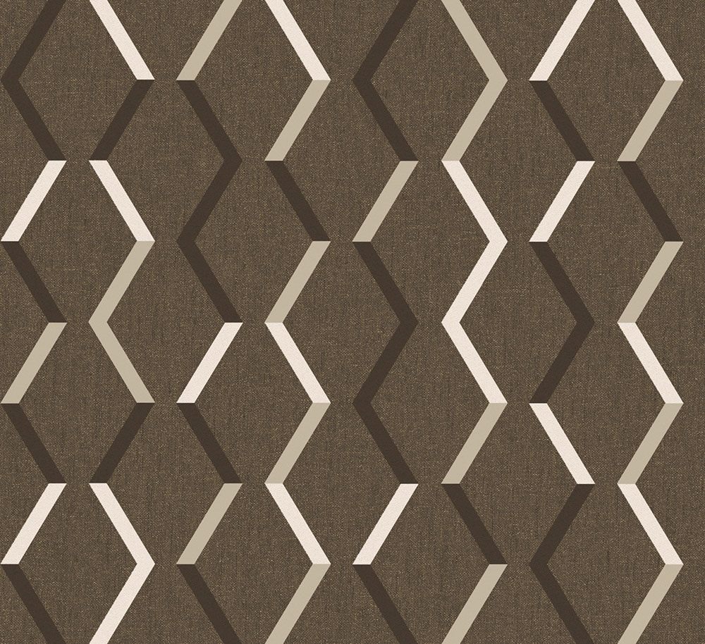 Geometric non-woven wallpaper, brown, JOY001, Joy, Masureel