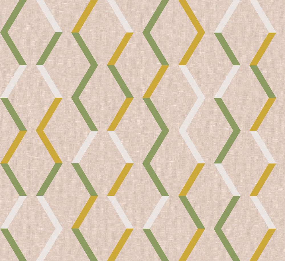 Geometric non-woven wallpaper, beige, JOY002, Joy, Masureel