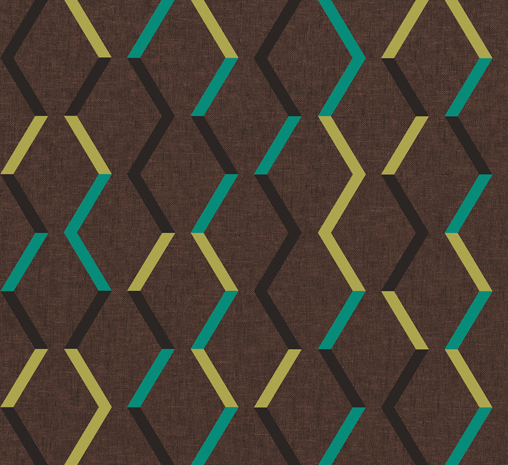 Geometric non-woven wallpaper, brown-bronze, JOY003, Joy, Masureel