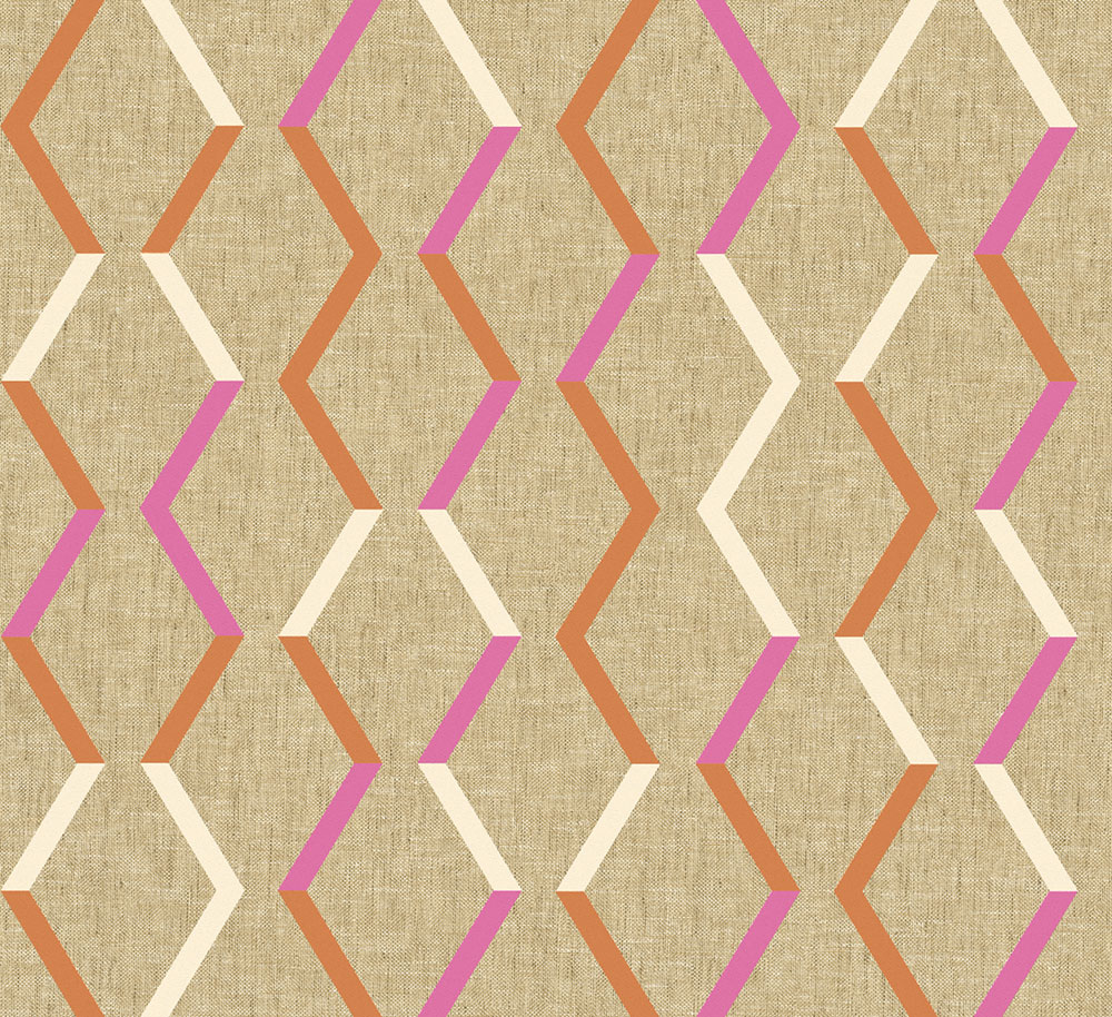 Geometric non-woven wallpaper, beige, JOY004, Joy, Masureel
