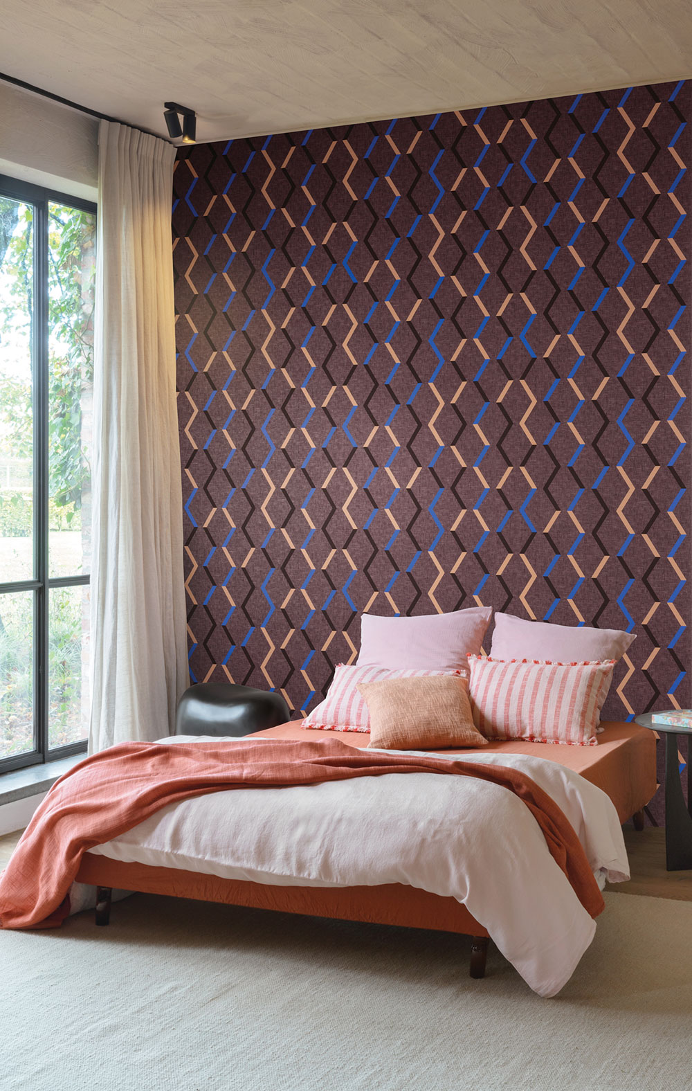 Geometric non-woven wallpaper, brown-bronze, JOY003, Joy, Masureel - Image 2