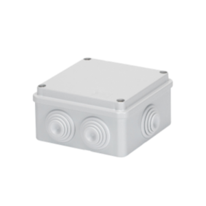 junction box with plain screwed lid   ip55   internal dimensions 100x100x50   walls with cable glands   grey ral 7035 b40d22c1 1