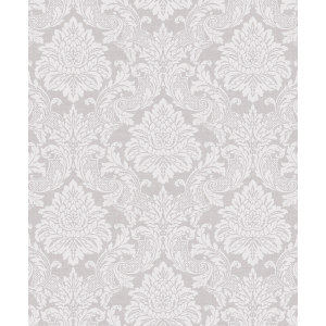 Gray wallpaper with baroque pattern, OTH005, Othello, Zoom by Masureel